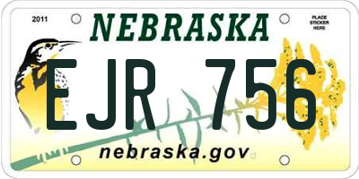 NE license plate EJR756