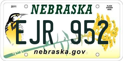 NE license plate EJR952