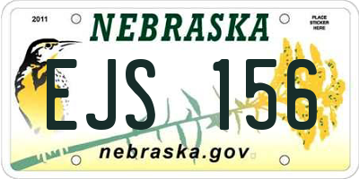 NE license plate EJS156