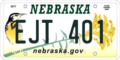 NE license plate EJT401