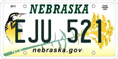 NE license plate EJU521