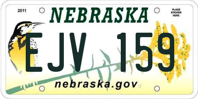 NE license plate EJV159
