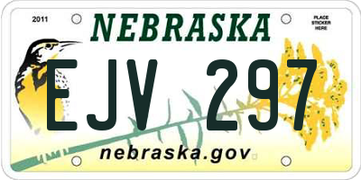 NE license plate EJV297