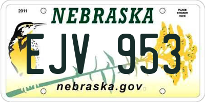 NE license plate EJV953