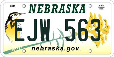 NE license plate EJW563