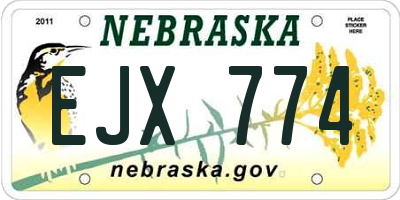 NE license plate EJX774