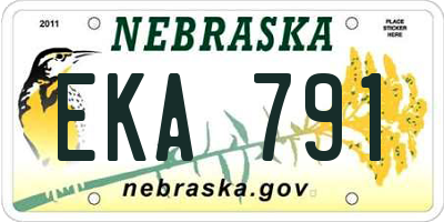 NE license plate EKA791