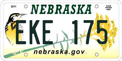NE license plate EKE175