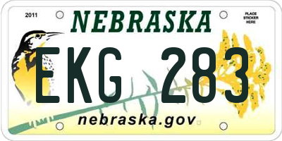 NE license plate EKG283