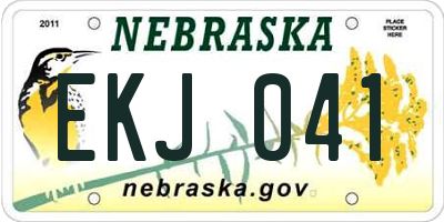 NE license plate EKJ041