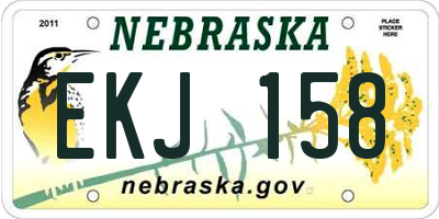 NE license plate EKJ158