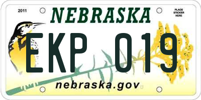 NE license plate EKP019