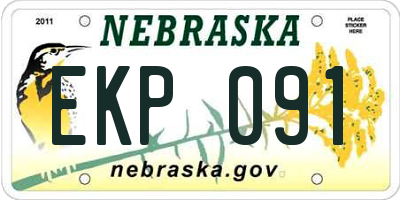 NE license plate EKP091