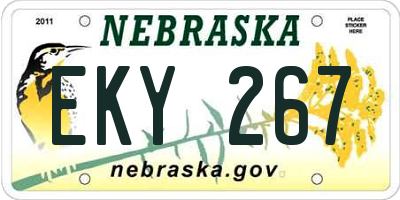 NE license plate EKY267