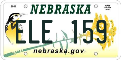 NE license plate ELE159