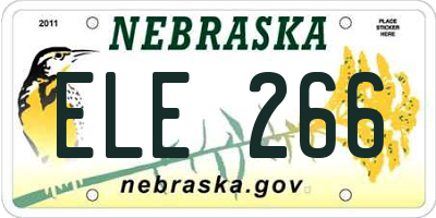 NE license plate ELE266