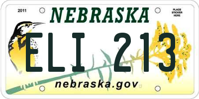 NE license plate ELI213