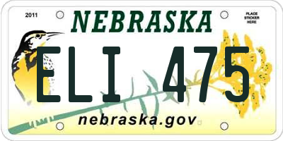 NE license plate ELI475