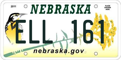 NE license plate ELL161