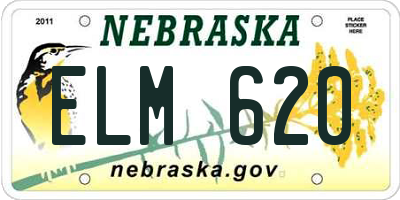 NE license plate ELM620