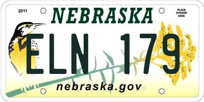 NE license plate ELN179