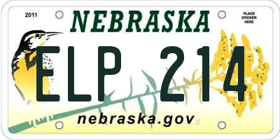 NE license plate ELP214