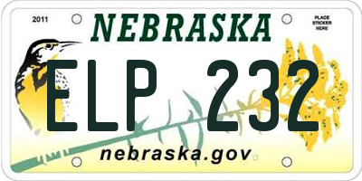 NE license plate ELP232