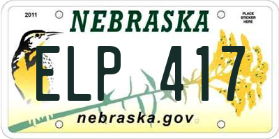 NE license plate ELP417
