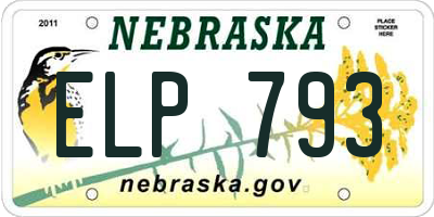 NE license plate ELP793