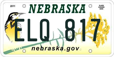 NE license plate ELQ817