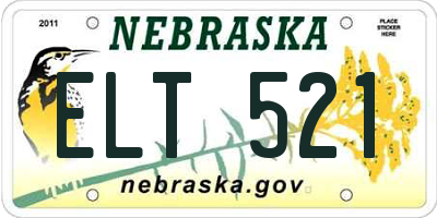 NE license plate ELT521