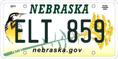NE license plate ELT859