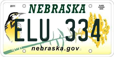 NE license plate ELU334