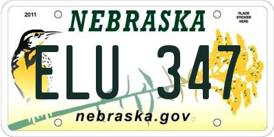 NE license plate ELU347