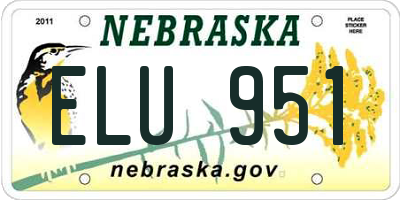 NE license plate ELU951