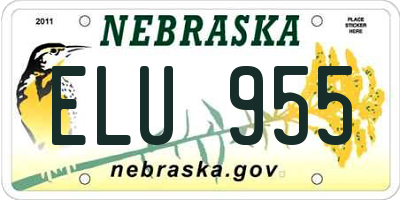 NE license plate ELU955