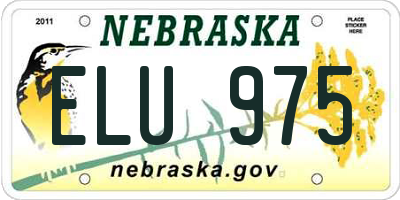 NE license plate ELU975