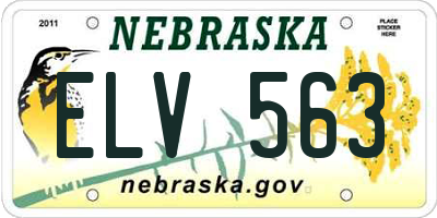 NE license plate ELV563