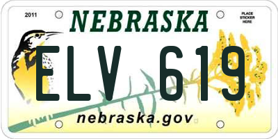 NE license plate ELV619