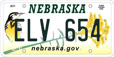 NE license plate ELV654