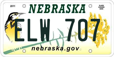 NE license plate ELW707