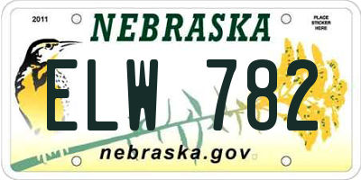 NE license plate ELW782