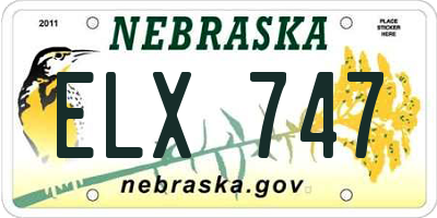 NE license plate ELX747