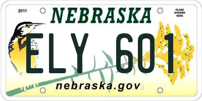 NE license plate ELY601