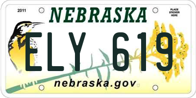 NE license plate ELY619