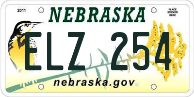 NE license plate ELZ254