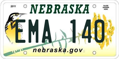 NE license plate EMA140