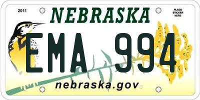 NE license plate EMA994