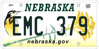 NE license plate EMC379