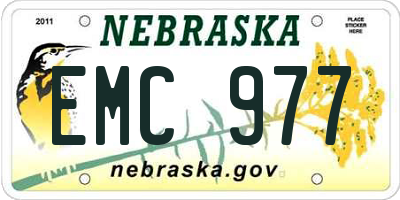 NE license plate EMC977